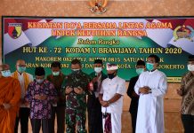 Doa Lintas Agama di Makorem 082/CPYJ Menyambut HUT Kodam V/Brawijaya ke-72