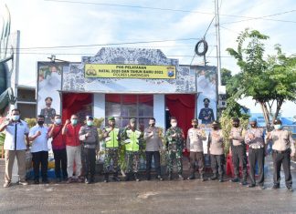 TNI-Polri Cek Pos Pam Natal di Wisata Bahari Lamongan