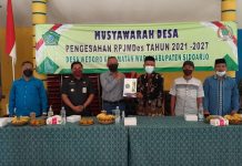 BPD Wedoro menyelenggarakan Musdes Pengesahan RPJMDes Tahun 2021-2027 dan Penetapan Hasil Pendataan SDGs Tahun 2021 BPD Wedoro