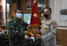 Perkuat Sinergitas, Kapolrestabes Sambang ke Kantor Danrem Bhaskara Jaya Sinergi