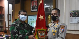 Perkuat Sinergitas, Kapolrestabes Sambang ke Kantor Danrem Bhaskara Jaya Sinergi