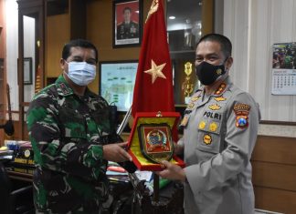 Perkuat Sinergitas, Kapolrestabes Sambang ke Kantor Danrem Bhaskara Jaya Sinergi
