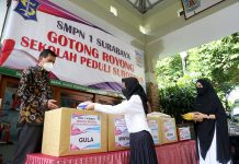 Aksi Sosial Pelajar SMP Bantu Pemkot Surabaya Tangani Pandemi Covid-19 SMP Negri 1 Surabaya