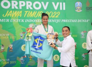 Didukung Langsung Wali Kota Eri Cahyadi, Atlet Judo Surabaya Tampil Jos di Porprov Jatim VII