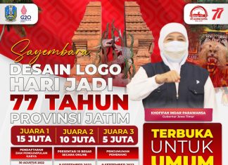 Pemprov Jatim Gelar Sayembara Desain Logo Hari Jadi Provinsi Jatim Ke-77, Terbuka untuk Semua Kalangan