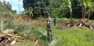 Koramil Pantai Timur Bersinergi Wujudkan Lingkungan yang Asri Hankam