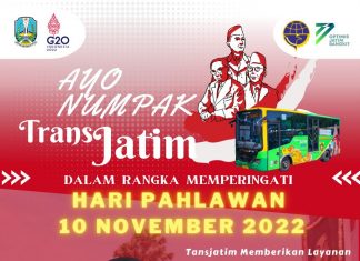 Peringati Hari Pahlawan, Gubernur Khofifah Gratiskan Bus Trans Jatim Sehari Penuh Pada 10 November Bis Gratis