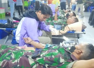 Momen Hari Pahlawan, Korem Baladhika Bersama PDDI Gelar Donor Darah Hankam