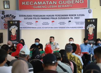 Mulai Hari Ini, Pemkot Surabaya Gelar Sosialisasi Gempur Rokok Ilegal Surabaya Raya