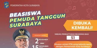 Jangan Lewatkan, Pemkot Surabaya Buka Pendaftaran Beasiswa Pemuda Tangguh untuk Mahasiswa Eri Cahyadi