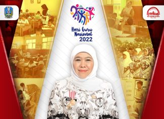 Momen Hari Guru Nasional , Gubernur Khofifah Pacu Semangat Guru Telurkan Inovasi untuk Peningkatan Kualitas Pendidikan Hari Guru Nasional 2022