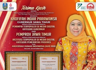 Terpilih Jadi Gubernur Terpopuler di AHI 2022, Ini “Jurus” Khofifah Hadapi Era Disrupsi Teknologi Informasi Khofifah Indar Parawansa