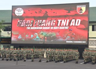 Pangdam V/Brawijaya Pimpin Upacara Peringatan Hari Juang TNI-AD ke-77 di Lapangan Ahmad Yani Makodam V/Brawijaya Hari Juang TNI AD