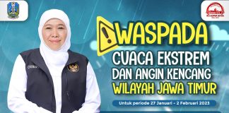 Cuaca Ekstrem Diprediksi Landa Jatim Sepekan ke Depan, Gubernur Jawa Timur Imbau Masyarakat Tingkatkan Kewaspadaan