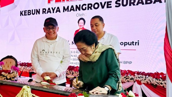 Di Hadapan Megawati, Wali Kota Eri Cahyadi Sebut Kebun Raya Mangrove Surabaya Jadi Sarana Edukasi - Wisata