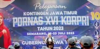 Target Juara Umum di Pornas XVI KORPRI, Gubernur Khofifah Pesan Junjung Tinggi Sportivitas dan Semangat Seduluran Target Juara Umum di Pornas XVI KORPRI, Gubernur Khofifah Pesan Junjung Tinggi Sportivitas dan Semangat Seduluran