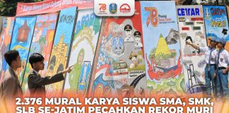 2.376 Mural Karya Siswa SMA, SMK, SLB Se-Jatim Pecahkan Rekor MURI 2.376 Mural Karya Siswa SMA, SMK, SLB Se-Jatim Pecahkan Rekor MURI, Gubernur Khofifah: Karya Siswa Jatim Luar Biasa, Ini Kado Istimewa Hari Jadi Ke-78 Provinsi Jatim