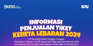 Tiket KA untuk Angkutan Lebaran 2024 Sudah Bisa Dibeli Mulai 15 Februari Tiket KA untuk Angkutan Lebaran 2024 Sudah Bisa Dibeli Mulai 15 Februari (foto : ist)