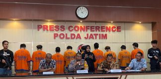 Subdit III Jatanras Polda Jatim Tangkap 9 Pelaku Curanmor pada 23 TKP di Pasuruan dan Malang Konpers Polda Jatim terkait kasus curanmor di wilayah hukum Polres Pasuruan dan Polres Malang (foto : ist)