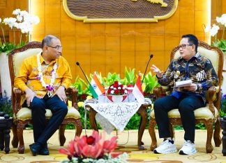 Terima Dubes India Untuk Indonesia dan Timor Leste di Grahadi, Pj. Gubernur Adhy Tawarkan Kerjasama Di Beberapa Bidang Terima Dubes India Untuk Indonesia dan Timor Leste di Grahadi, Pj. Gubernur Adhy Tawarkan Kerja Sama Di Beberapa Bidang (foto : ist)