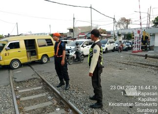 Perjalanan KA Commuterline Jenggala Tertemper Pengendara Motor yang Menerobos dan Melawan Arus