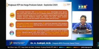 Bulan September 2024, Nilai Tukar Petani Jawa Timur Alami Penurunan Sebesar 0,33 Persen