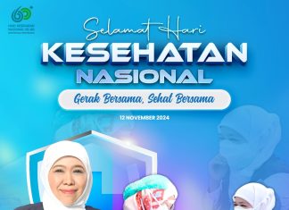 Hari Kesehatan Nasional 2024, Khofifah Ajak Masyarakat Terapkan Pola Hidup Bersih dan Sehat dengan Rajin Bergerak