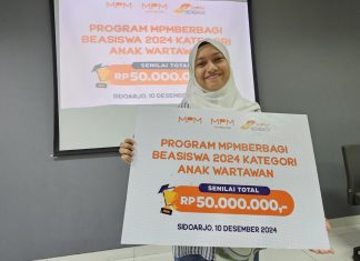Almira Rahma Maziya Pelajar SMPN 28 Surabaya Raih Beasiswa MPM Honda Jatim