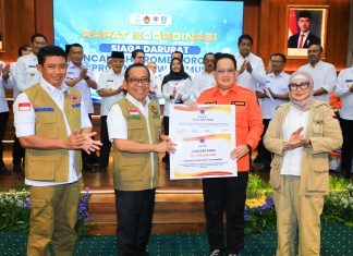 Rakor Bersama Menko PMK dan Kepala BNPB di Grahadi, Pj. Gubernur Adhy : Ini Upaya Tingkatkan Kesiapsiagaan Hadapi Bencana Hidrometeorologi