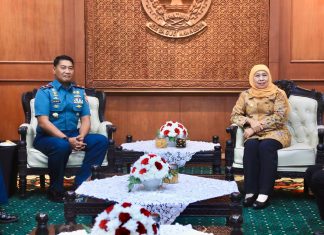 Gubernur Khofifah Sambut Baik Komandan Lantamal V Dukung Kedaulatan Pangan di Jatim
