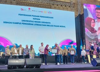 Self Regulatory Organization Berikan Penghargaan Kepada Unesa Sebagai Kampus Penggerak Literasi dan Inklusi Pasar Modal