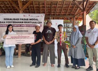 Sosialisasi Pasar Modal dan Penyerahan Bantuan CSR Bantuan Modal Usaha untuk UMKM Disabilitas